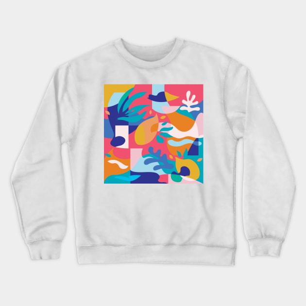 Amalfi Abstraction / Colorful Modern Shapes Crewneck Sweatshirt by matise